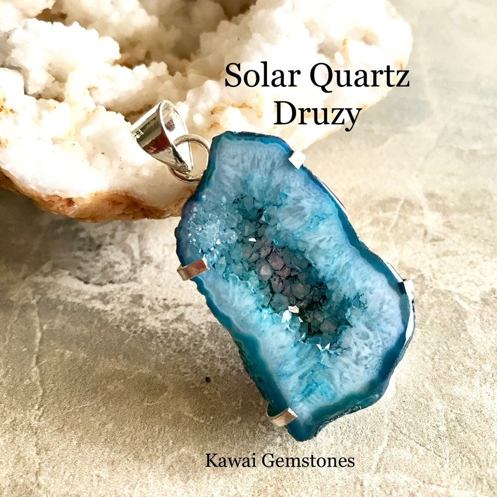 ✨Unisex Druzy Pendant✨925 Silver✨